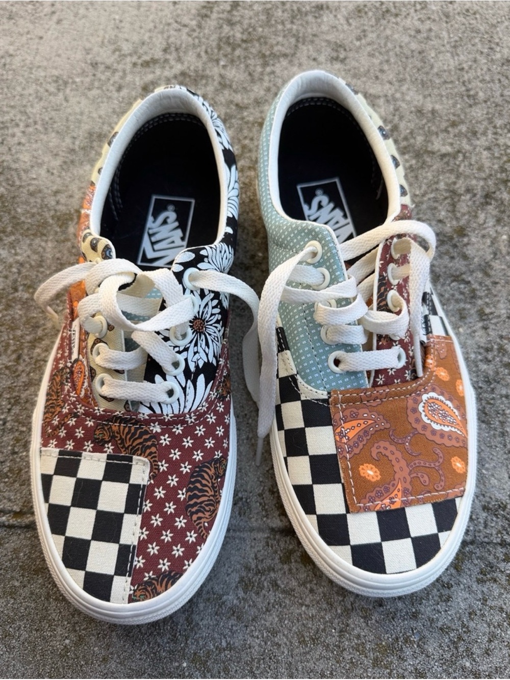 NWOT Patchwork Print Van Sneakers